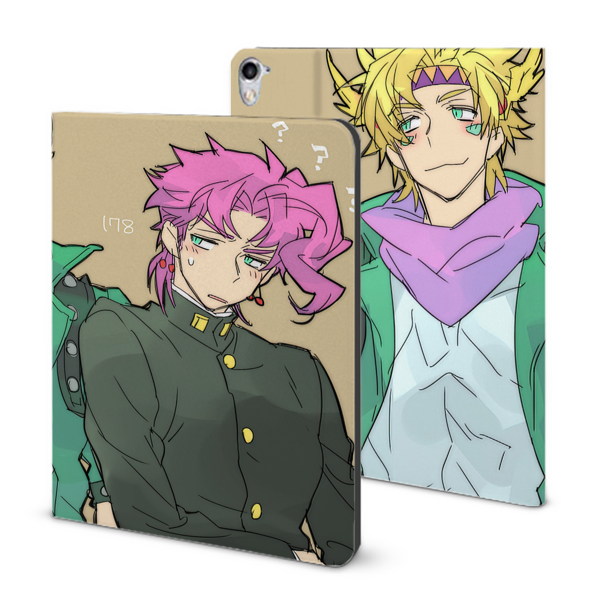 （画像用） ジョジョの奇妙な冒険 JoJo's Bizarre Adventure IPad ケース ブック型 PUレザー TPU 耐衝撃 軽量 薄型 ペン収納なし 全面保護 IPad 各モデル対応